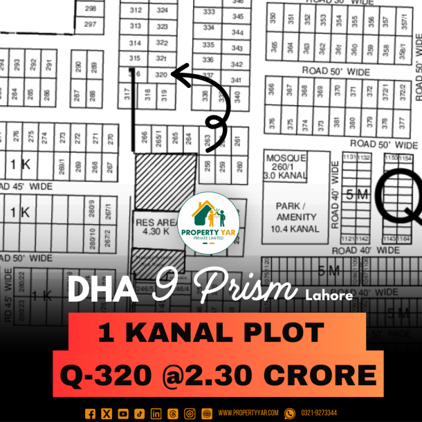 Lowest Price 1 Kanal Prime Location Plot For Sale In DHA Lahore-1