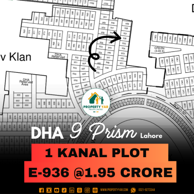 DHA Phase 9 Prism 1 Kanal Low Price Plot Available For Sale In DHA Lahore