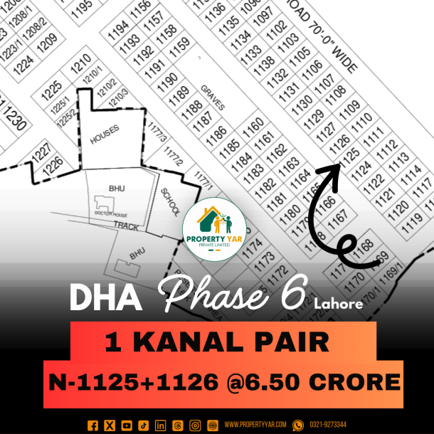 1 Kanal Pair Plots On 50 Feet Road Available For Sale In DHA Lahore Phase 6-1