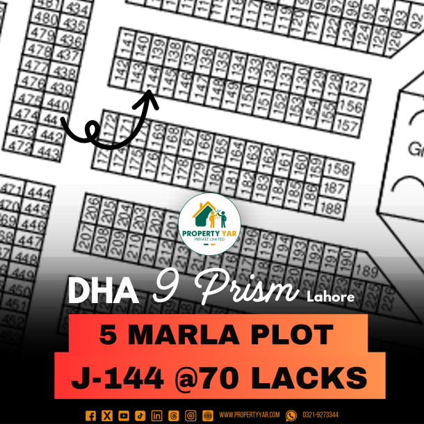 5 Marla Plot On 50 Feet Road Available For Sale In DHA Lahore Phase 9 Prism-1