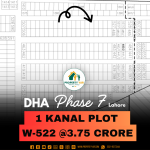 Prime Location 1 Kanal Plot For Sale In DHA Lahore Phase 7 Block W