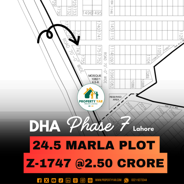 Corner Top Location 24.5 Marla Plot For Sale In DHA Lahore Phase 7-1
