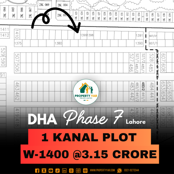 W-1400 Best Price 1 Kanal Plot For Sale In DHA Lahore Phase 7-1