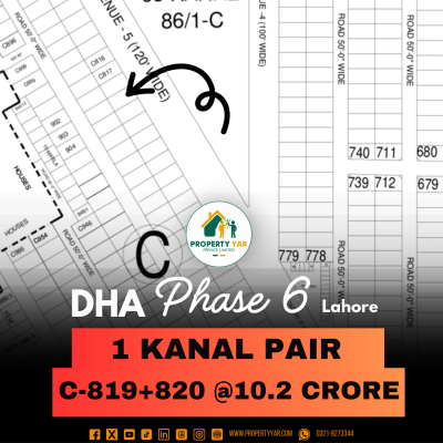 Low Price 1 Kanal Pair Plot On 120 Feet Wide Road Available For Sale In DHA Lahore Phase 6