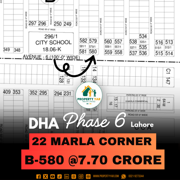 Corner Affordable Price 22 Marla Plot On 100 Feet Road For Sale In DHA Lahore Phase 6-1