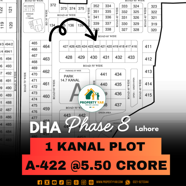 Top Location 1 Kanal Plot For Sale In DHA Lahore Phase 8 Park View-1