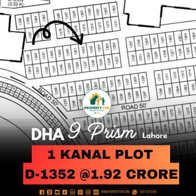 Lowest Cost 1 Kanal Plot For Sale In DHA Lahore Phase 9 Prism Block D