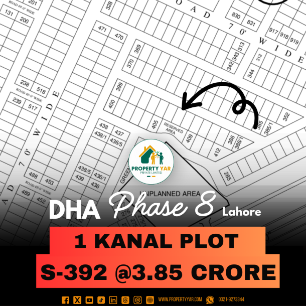 S-392 Prime Location 1 Kanal Plot For Sale In DHA Lahore Phase 8-1