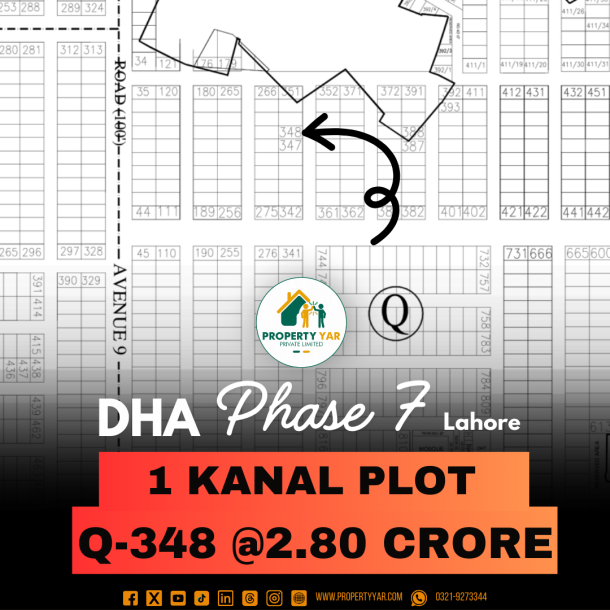 Q-348 Cheapest Price Plot Available For Sale In DHA Lahore Phase 7 Block Q-1