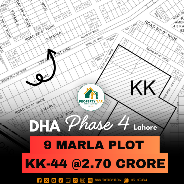 KK-44 Demand 2.70 Crore 9 Marla Plot Available For Sale In DHA Lahore Phase 4-1