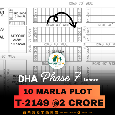 Prime Location 10 Marla Plot For Sale In DHA Lahore Phase 7