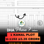 U-1152 Lowest Cost 1 Kanal Plot For Sale In DHA Lahore Phase 7 Block U
