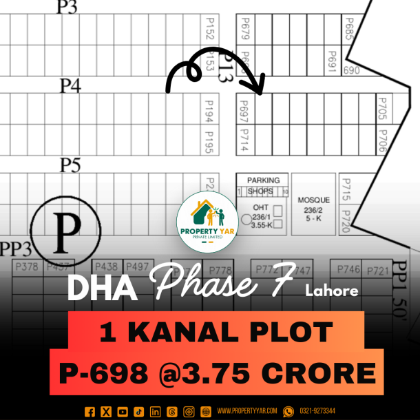 Next To Corner Lowest Cost 1 Kanal Plot For Sale In DHA Lahore Phase 7-1