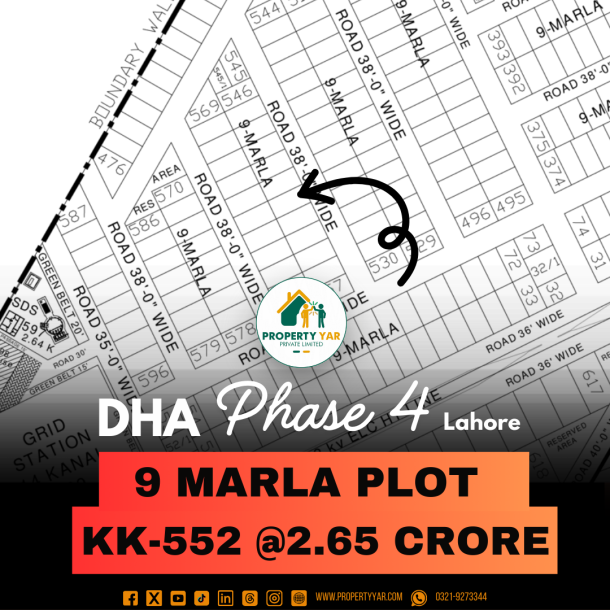 Ideal Location 9 Marla Plot Available For Sale In DHA Lahore Phase 4-1