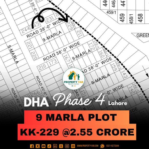 Affordable 9 Marla Plot For Sale In DHA Lahore Phase 4-1