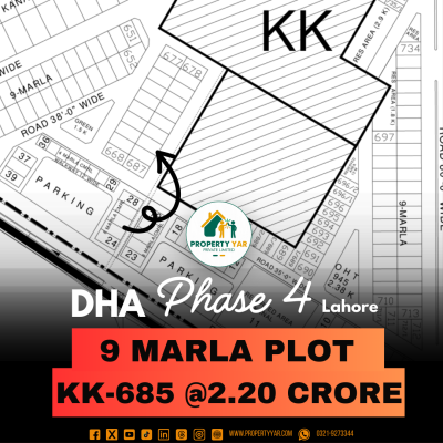 Top Location 9 Marla Plot For Sale In DHA Lahore Phase 4