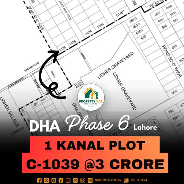 Corner On 50 Feet Road 1 Kanal Plot For Sale In DHA Lahore Phase 6-1
