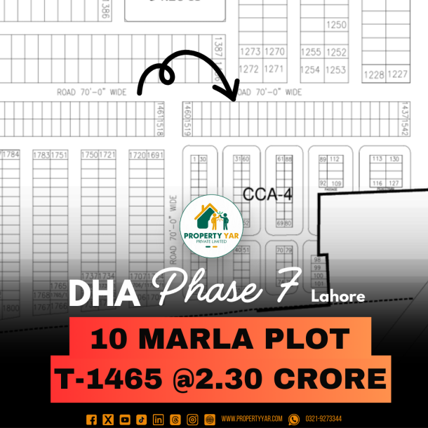 On 70 Feet Road 10 Marla Cheapest Price Plot Available For Sale In DHA Lahore Phase 7-1