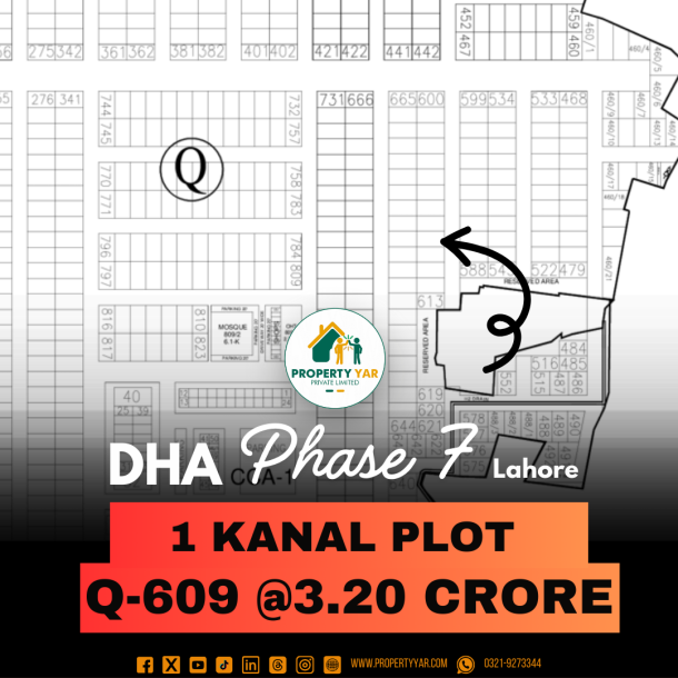 Top Location 1 Kanal Plot Is Available For Sale In DHA Lahore Phase 7-1