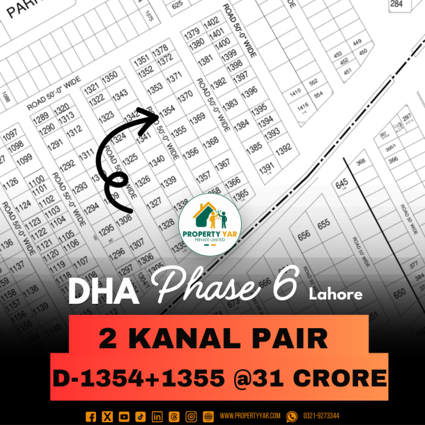 2 Kanal Pair Best Price Plots Available For Sale In DHA Lahore Phase 6-1