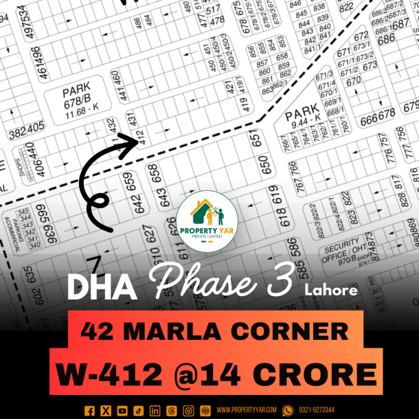 Corner 42 Marla Affordable Price Plot Available For Sale In DHA Lahore Phase 3-1