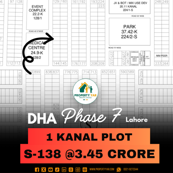 S-138 Top Location Plot For Sale In DHA Lahore Phase 7-1