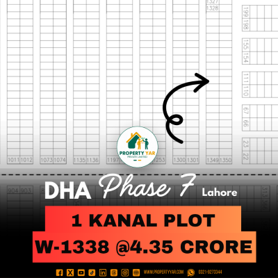 Ideal Location 1 Kanal Plot For Sale In DHA Lahore Phase 7 Block W