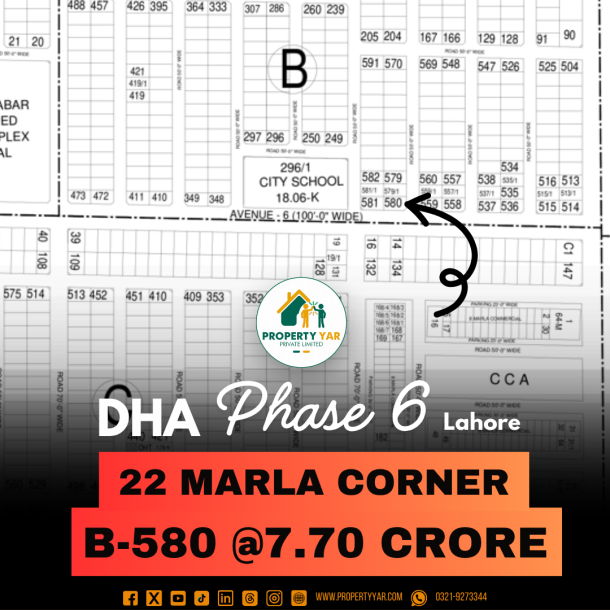 Corner 22 Marla Plot On 100 Feet Road Available For Sale In DHA Lahore Phase 6-1