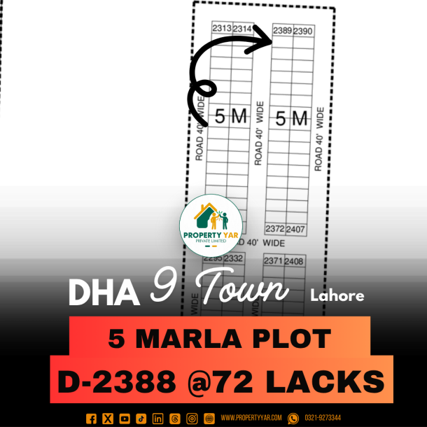 5 Marla Ideal Location Plot Available For Sale In DHA Lahore Phase 9 Town-1