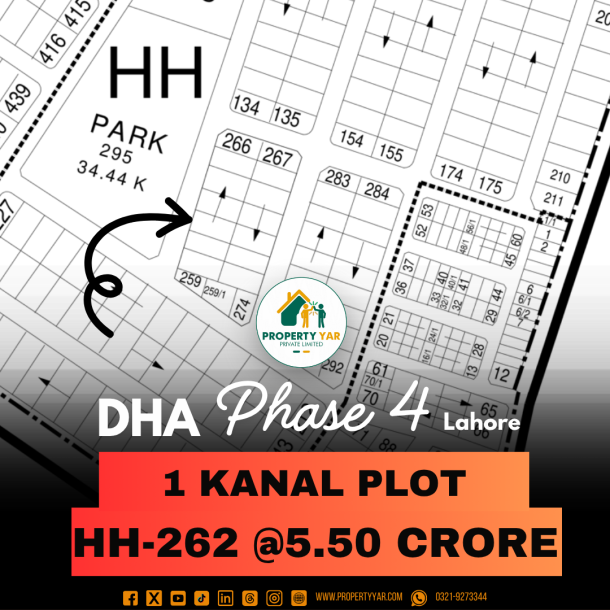 Facing Park 1 Kanal Plot Available For Sale In DHA Lahore Phase 4-1