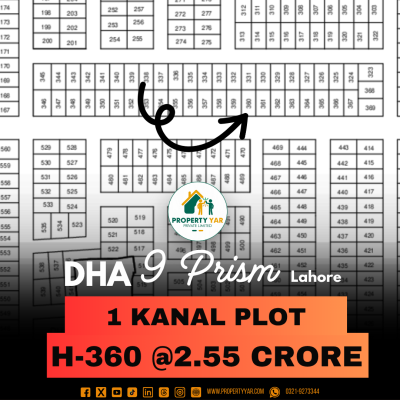 1 Kanal Top Location Plot Available For Sale In DHA Lahore Phase 9 Prism