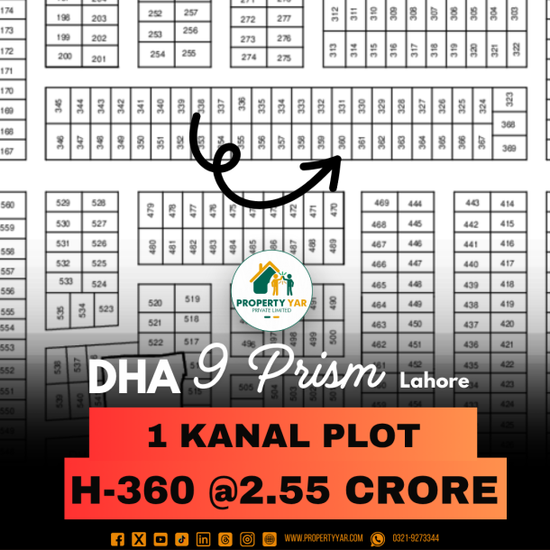 1 Kanal Top Location Plot Available For Sale In DHA Lahore Phase 9 Prism-1