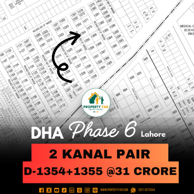 2 Kanal Pair Plots Available For Sale In DHA Lahore Phase 6 Block D