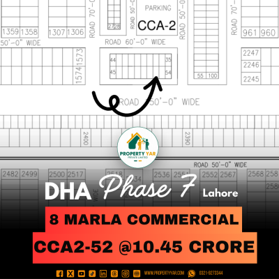 On 150 Feet Mean Road 8 Marla Commercial Plot Available For Sale In DHA Lahore Phase 7