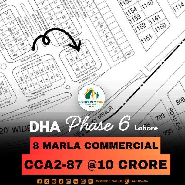 Low Price 8 Marla Commercial Plot Available For Sale In DHA Lahore Phase 6-1