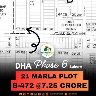 Corner 21 Marla Affordable Price Plot For Sale In DHA Lahore Phase 6