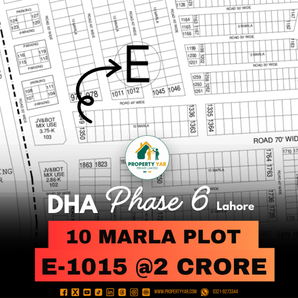 Cheapest Price 10 Marla Plot Available For Sale In DHA Lahore Phase 6-1