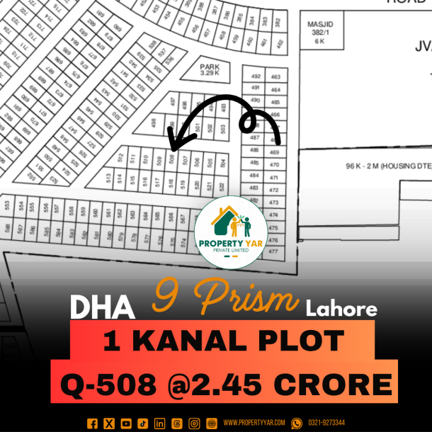 Reasonable Price 1 Kanal Plot Available For Sale In DHA Lahore Phase 9 Prism-1