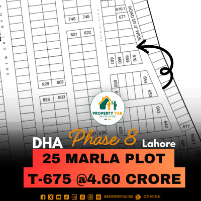 Prime Location 25 Marla Plot Available For Sale In DHA Lahore Phase 8