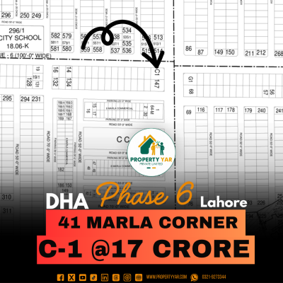 On 150 Feet Road Prime Location Plot For Sale In DHA Lahore Phase 6 Block C