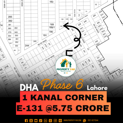 Corner Affordable Price 1 Kanal Plot Available For Sale In DHA Lahore Phase 6