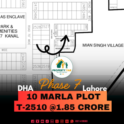 Lowest Cost 10 Marla Plot Is Available For Sale In DHA Lahore Phase 7