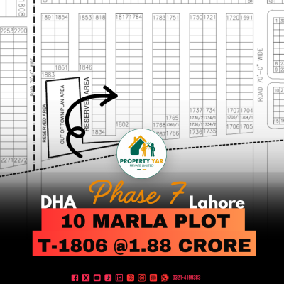 Cheapest Price 10 Marla Plot Is Available For Sale In DHA Lahore Phase 7