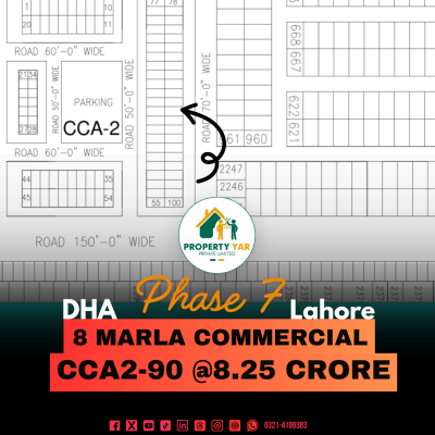 Reasonable 8 Marla Commercial Plot Is Available For Sale In DHA Lahore Phase 7 Block CCA2