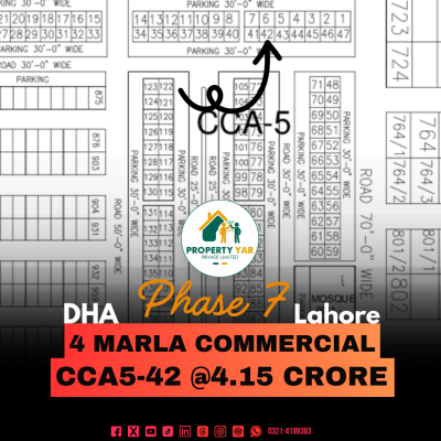 4 Marla Commercial Plot Is Available For Sale In DHA Lahore Phase 7