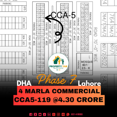 CCA5-119 Excellent Location 4 Marla Commercial Plot Available For Sale In DHA Lahore Phase 7