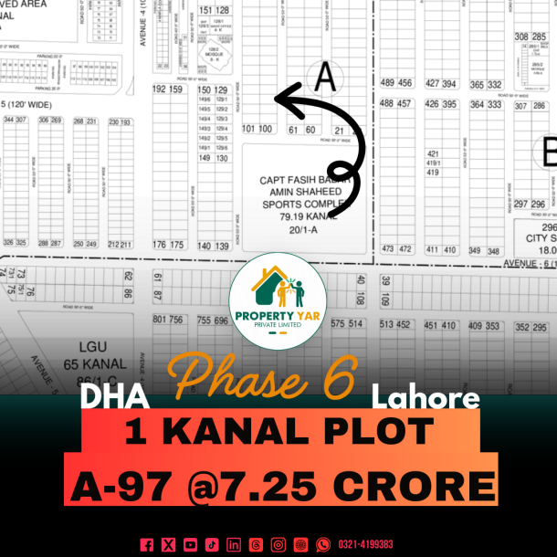 A- 97 Affordable 1 Kanal Plot Available For Sale In DHA Lahore Phase 6-1