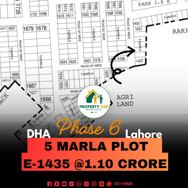 Best Price 5 Marla Plot Available For Sale In DHA Lahore Phase 6-1