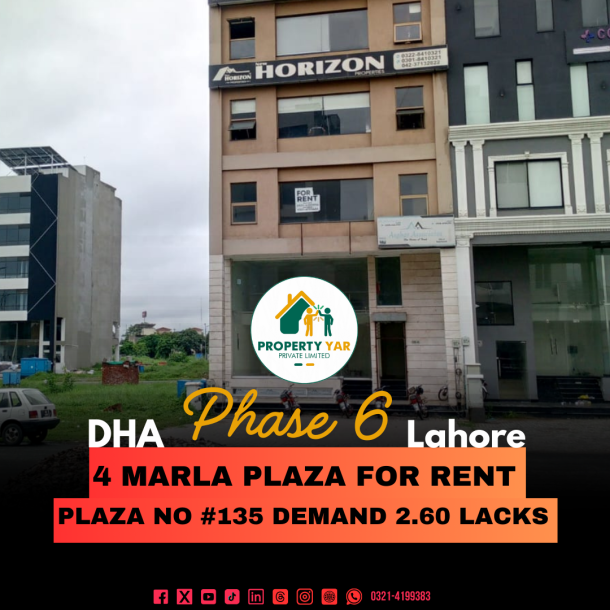 Basement Ground Floor And Mezzinine Available For Rent In DHA Lahore Phase 6 Block A-1
