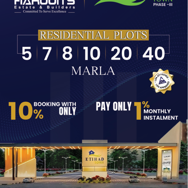 7 Marla Plots Available For Sale On Installment Plan In Etihad Town Phase 3-1